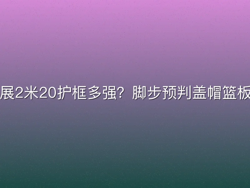 臂展2米20护框多强？脚步预判盖帽篮板稳